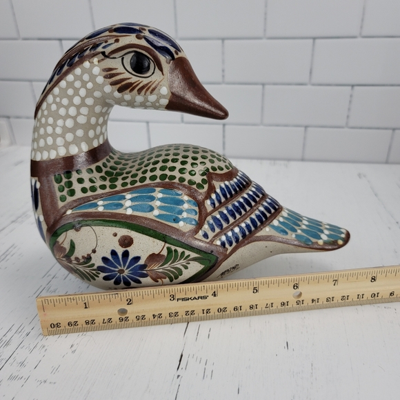 Folk Art Hand Painted Mexico Duck Figurine - Picture 7 of 16